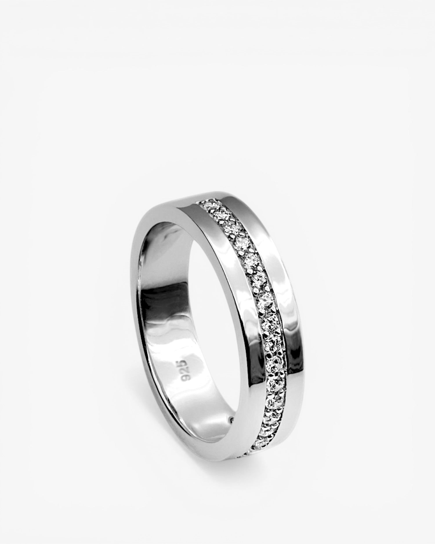 Anillos circonitas diseño clasico con tira mini circonitas