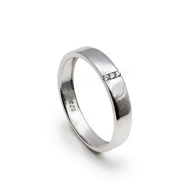 Anillos circonitas diseño clasico con 3 mini circonitas