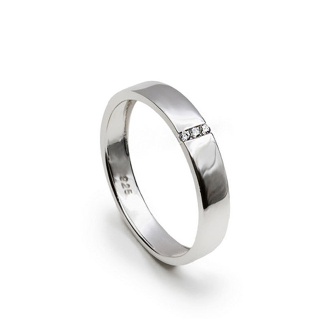 Anillos circonitas diseño clasico con 3 mini circonitas