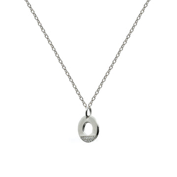 Collares pequeños de plata circulo con circonitas