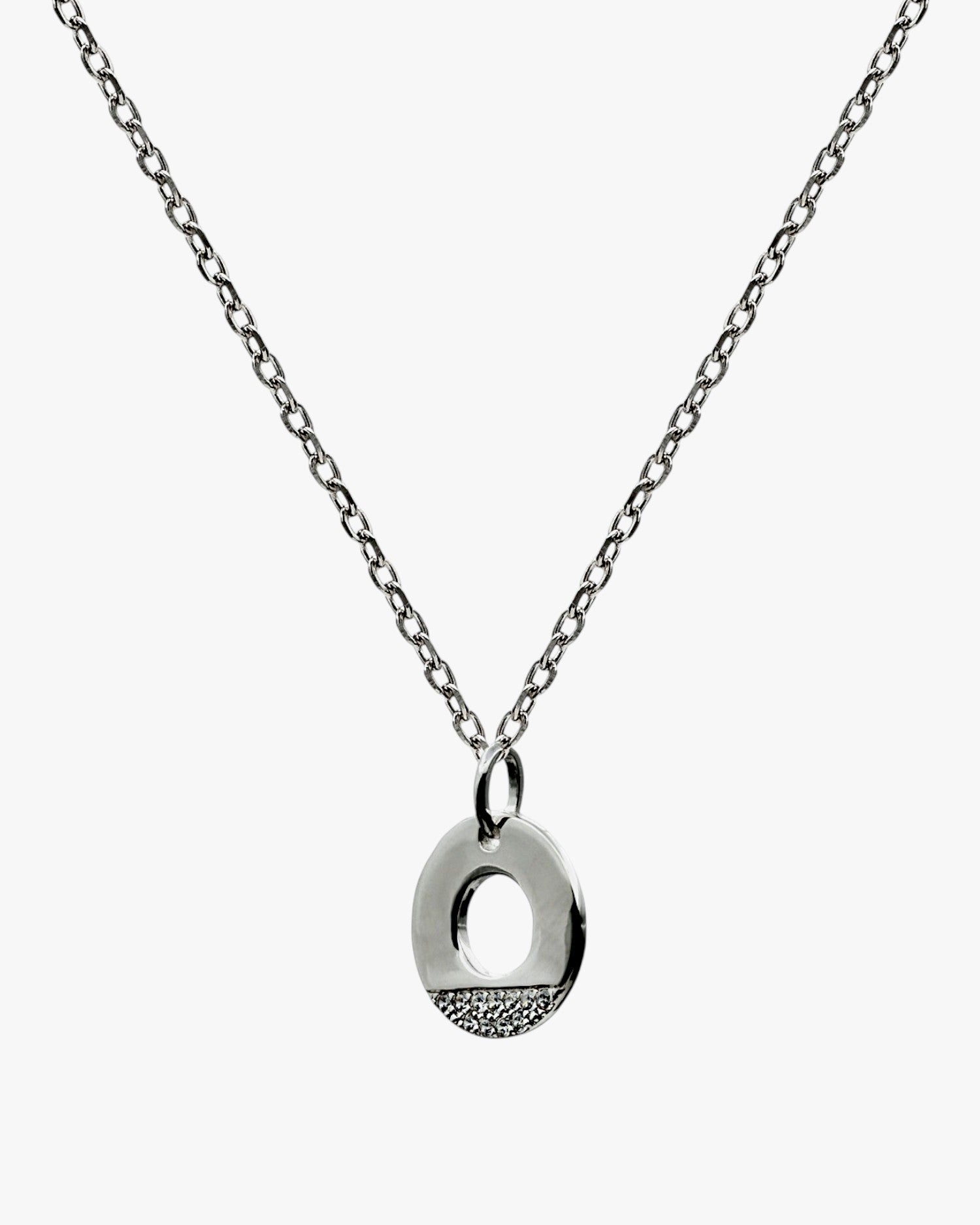 Colliers ronds en argent avec zircon cubique