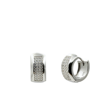 Pendiente de aro ancho con tira rectangular de circonita