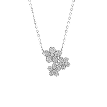 Collares plata originales con diseño floral brillante