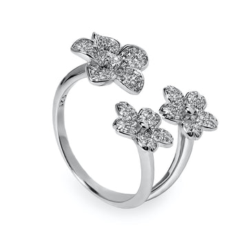 Anillos de diseño con inspiración floral abierto