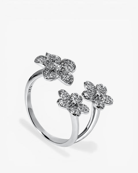 Anillos de diseño con inspiración floral abierto