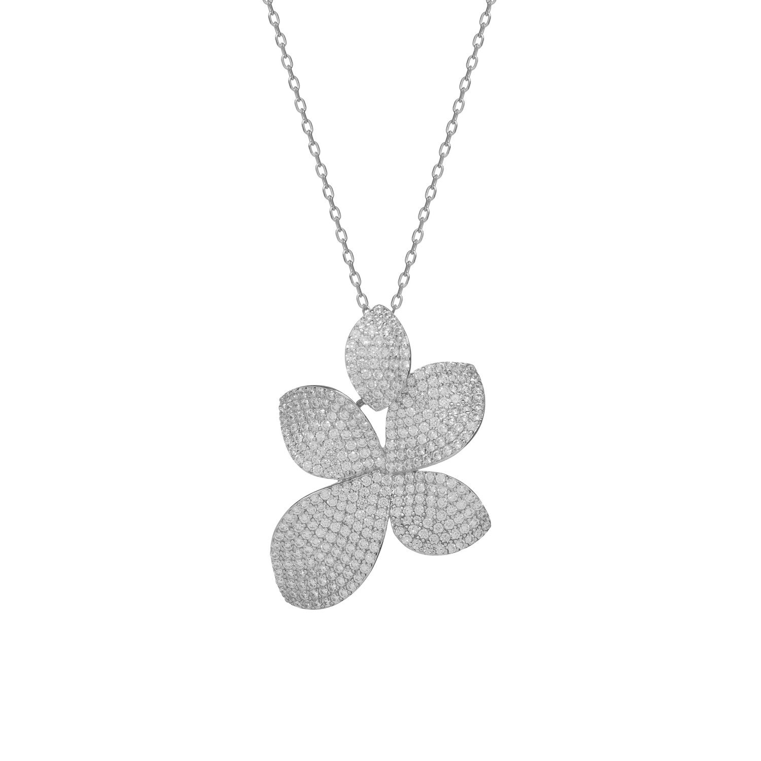 colliers argent originaux de design floral et zircons