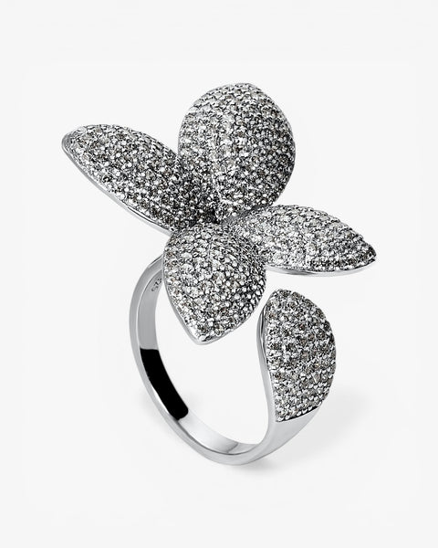 Anillos de diseño con forma de flor xxl abierto