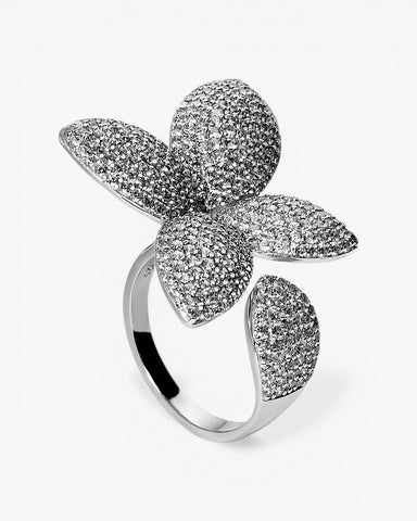 Anillos de diseño con forma de flor xxl abierto
