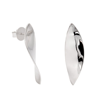 Pendientes originales de plata diseño curvado