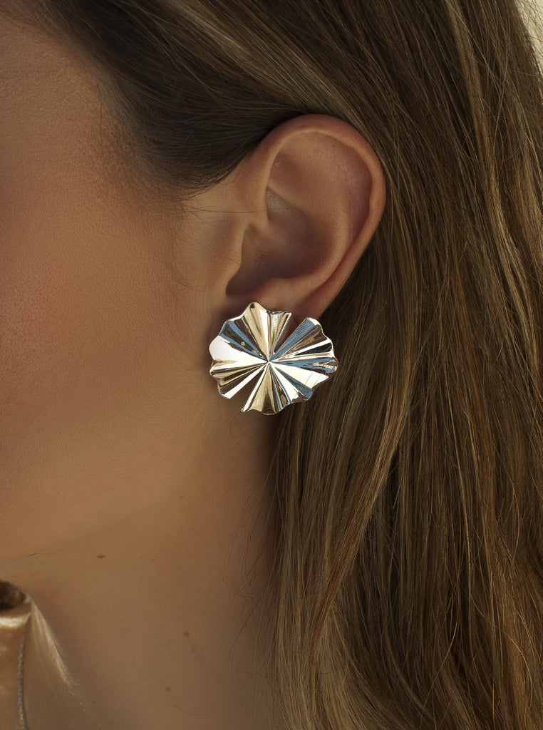 Boucles d'oreilles originales en argent au motif nature