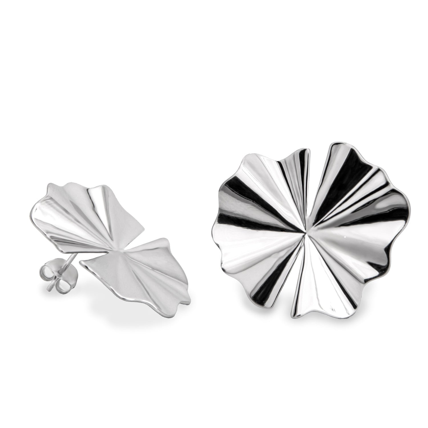 Original silver earrings with a nature design