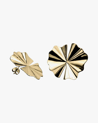 Pendientes originales de plata bañado con oro con diseño nature