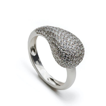 Anillo de plata en forma de gota mini con circonita