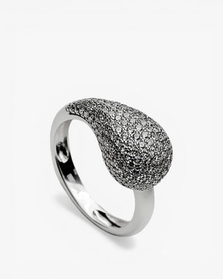 Anillo de plata en forma de gota mini con circonita