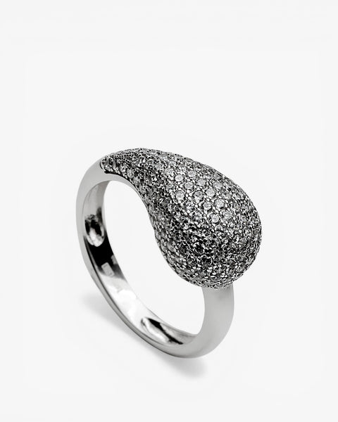 Anillo de plata en forma de gota mini con circonita