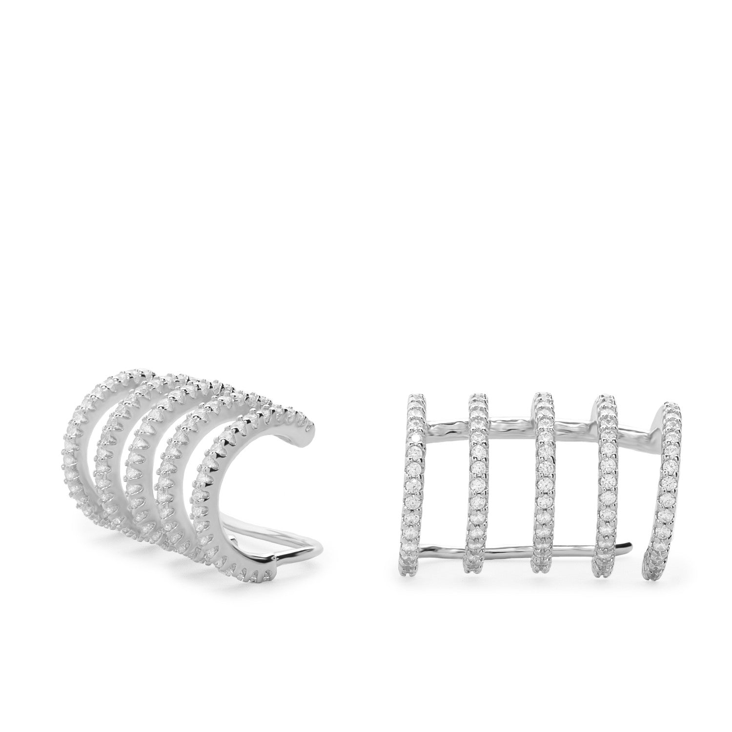 Pendiente trepadora esctructura semi circulo con circonitas