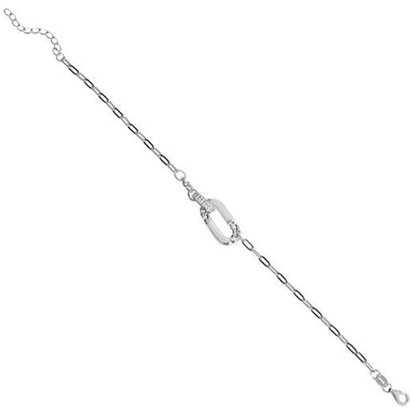 bracelet central argent  central avec zircon