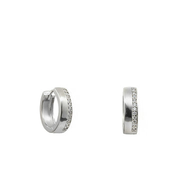 Pendientes de aro ancho con linea de circonita