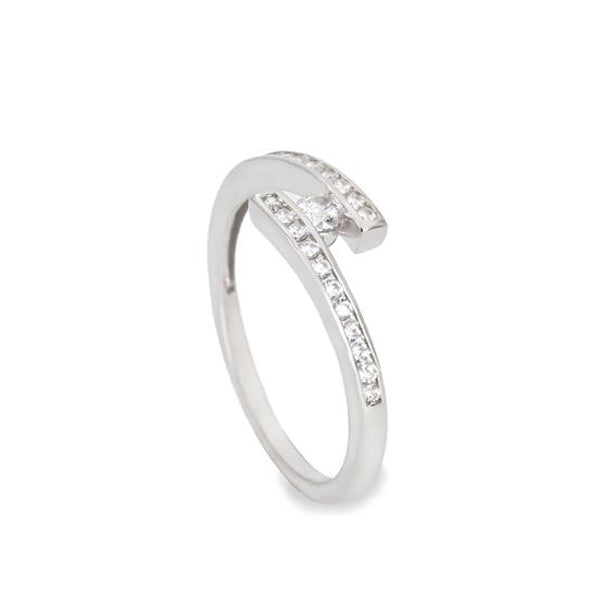 ring fine with semi-open silver zirconias