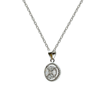 Collar pequeño de plata con circonita en forma redonda