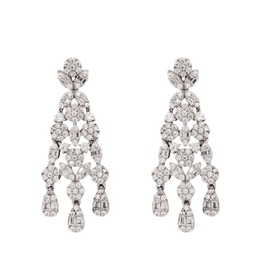 boucles d'oreilles de mariée éblouissantes au design de lampe vintage