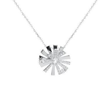 Collar de plata inspiración flor con circonitas