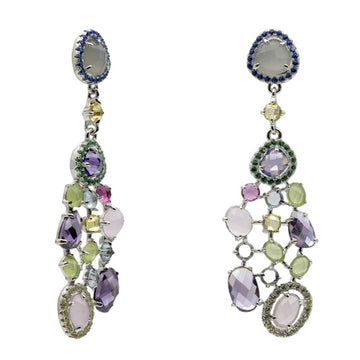 Pendientes de piedras de colores tonos primaverales
