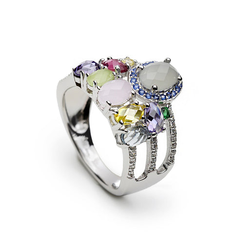 Anillos con piedras diseño en tonos primaverales
