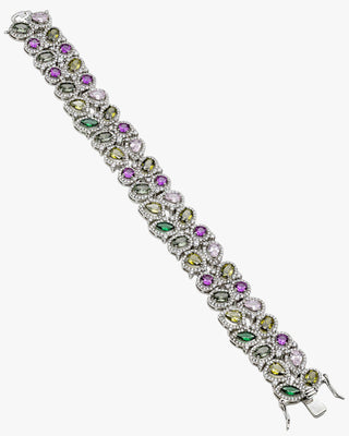 Pulsera con piedras multicolor en tonos calidos y circonitas