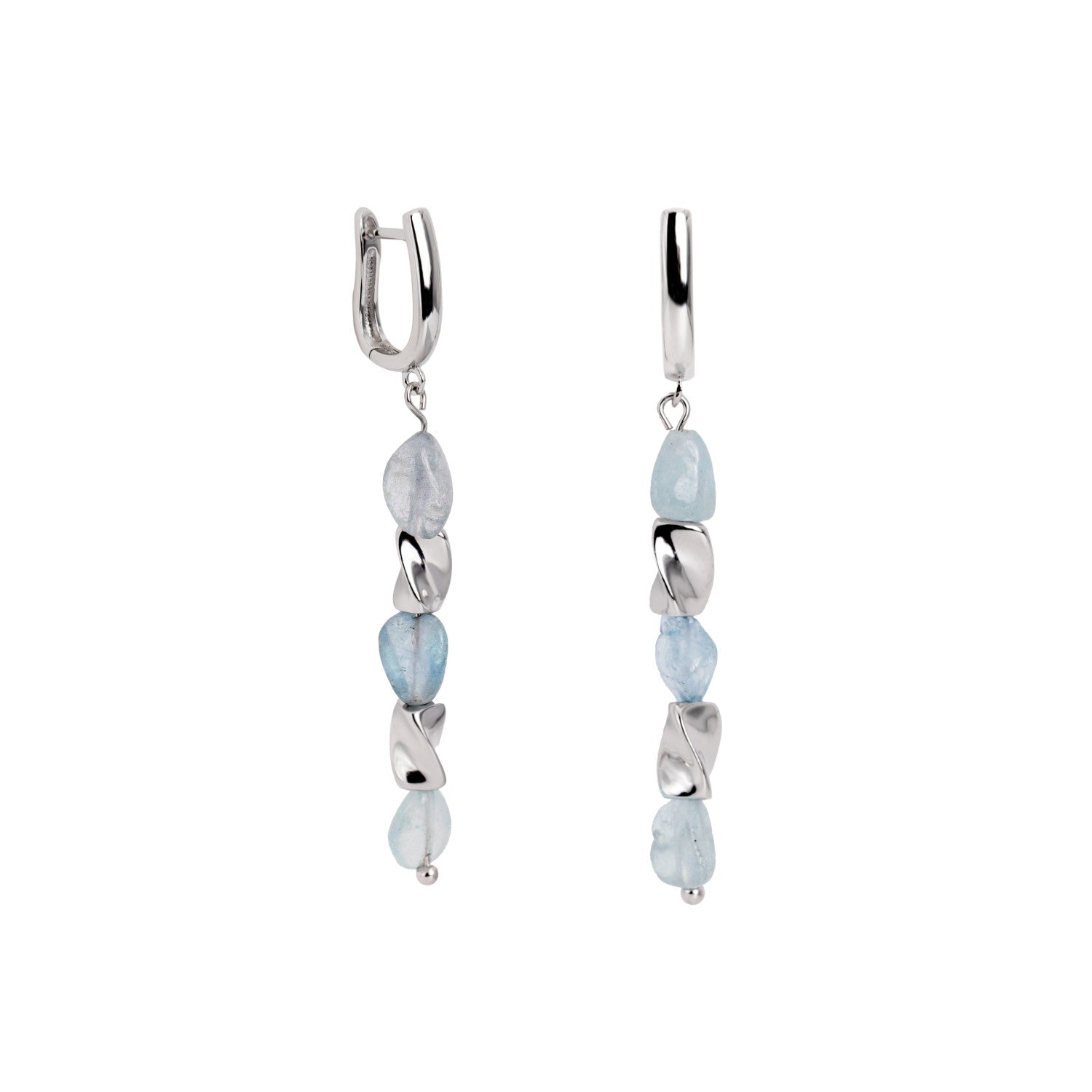 Pendientes de piedra natural en tono calcedonia