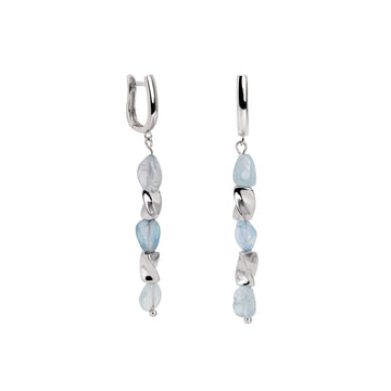 Pendientes de piedra natural en tono calcedonia