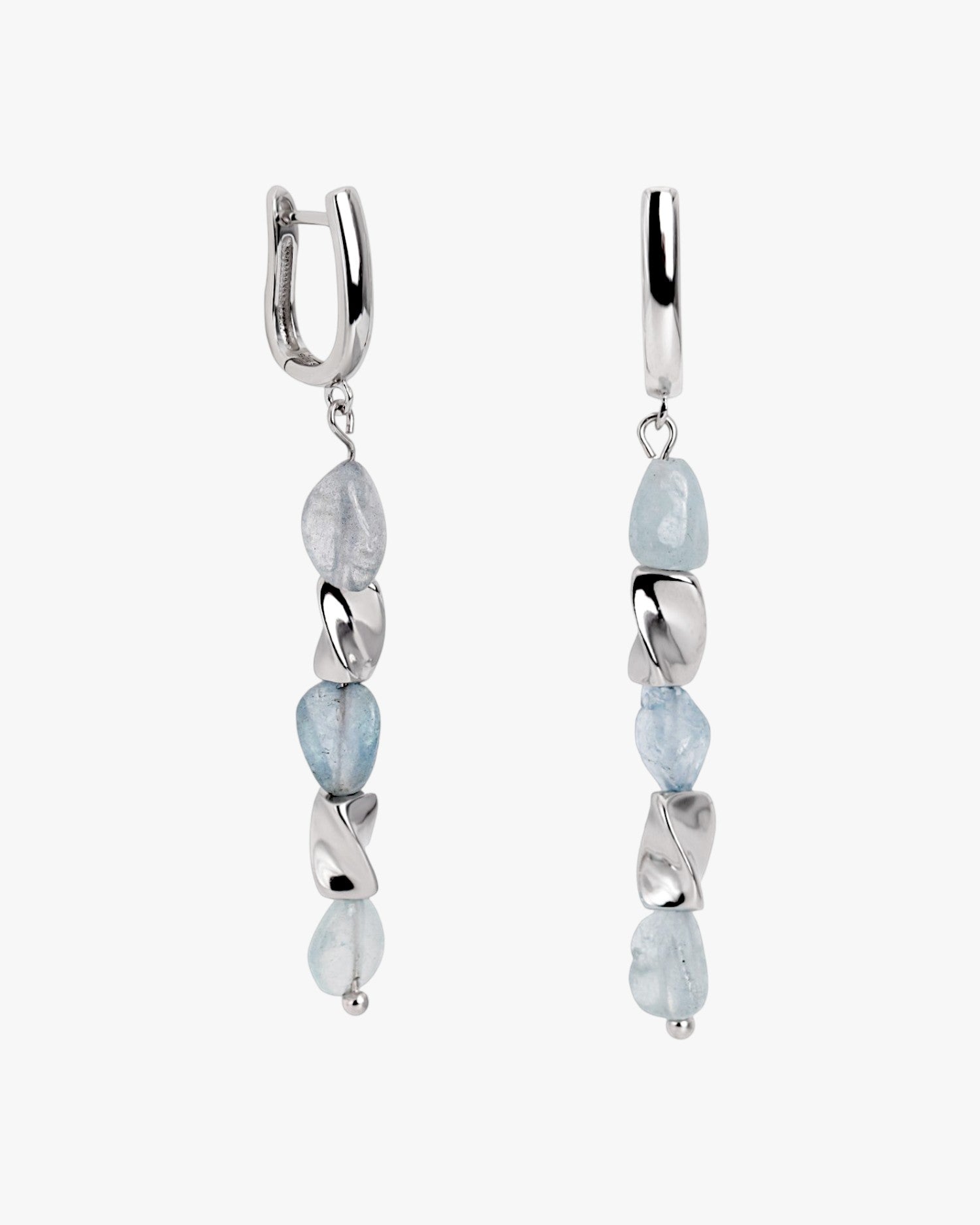Pendientes de piedra natural en tono calcedonia