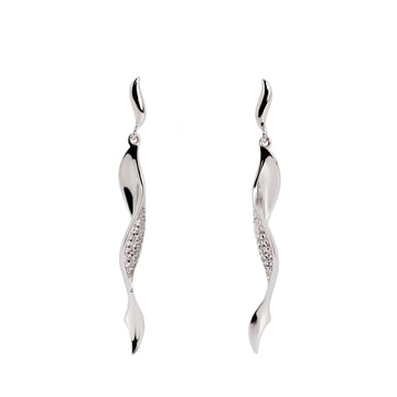 Pendientes largos de plata diseño tirabuzon