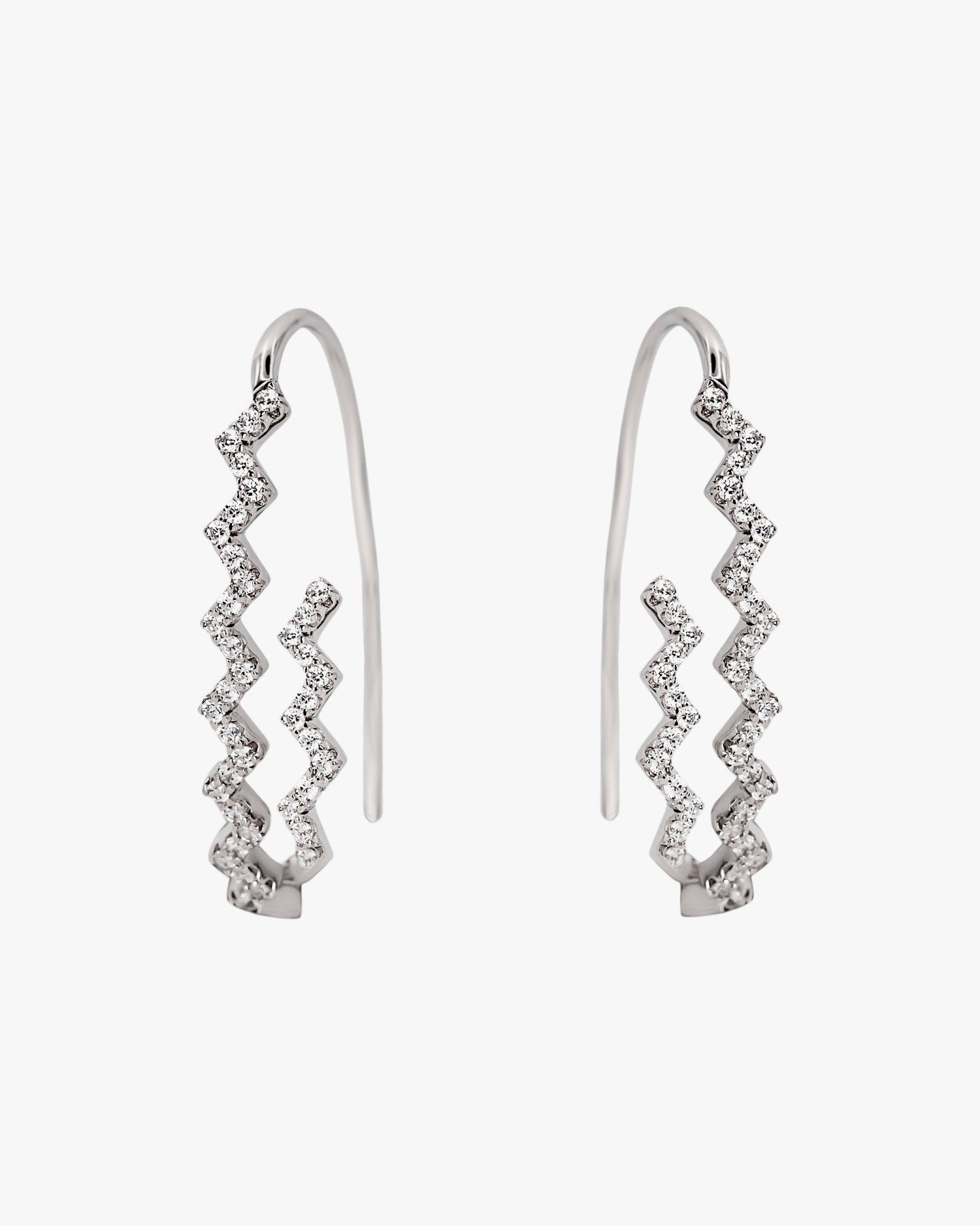 Boucles d'oreilles rigides originales à motif en zigzag