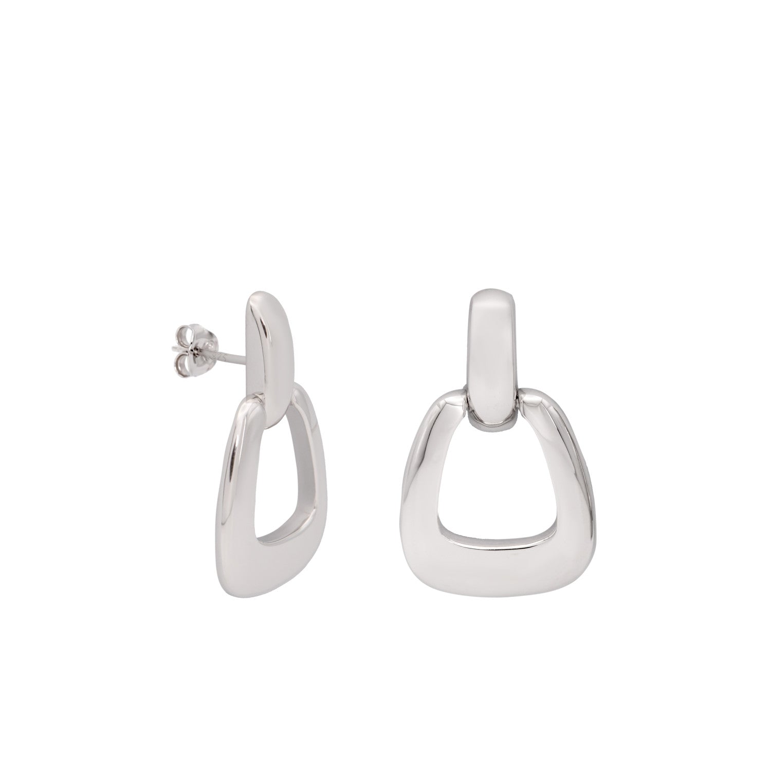 Pendientes geimetricos de plata diseño grueso