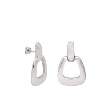 Pendientes geimetricos de plata diseño grueso