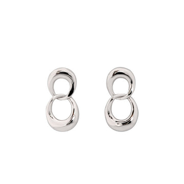 Pendientes originales de plata de eslabón doble