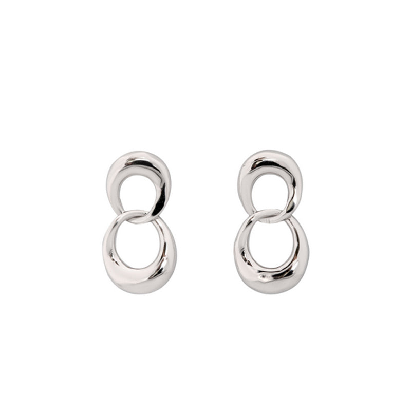 Boucles d'oreilles originaux de argent de ligne double