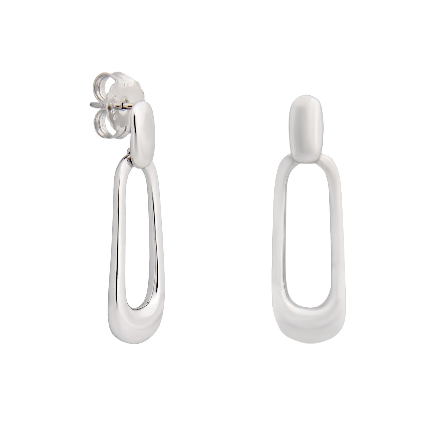 Pendientes de plata colgantes alargados