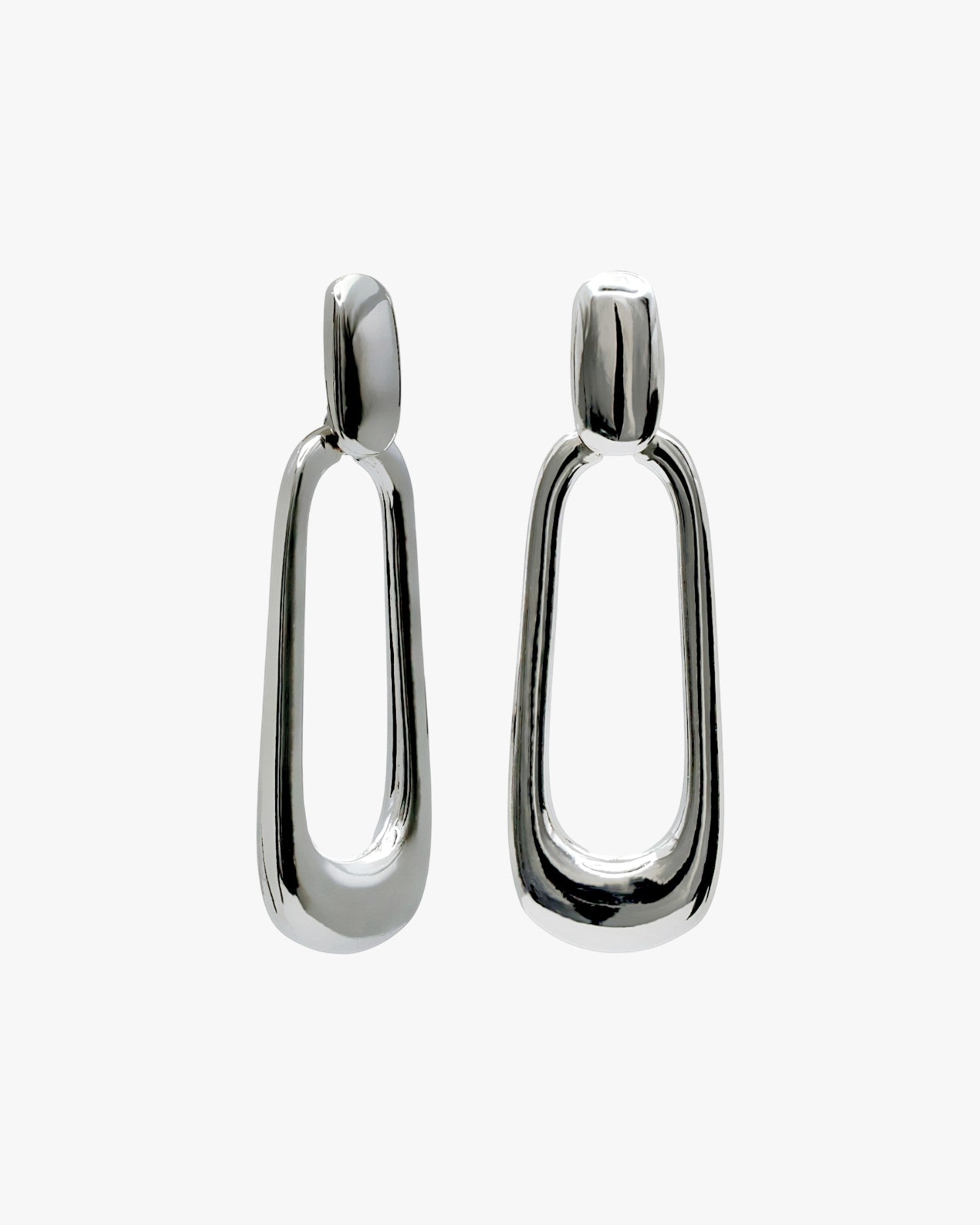 Pendientes de plata colgantes alargados