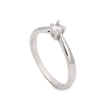 Anillo solitario de plata diseño minimal
