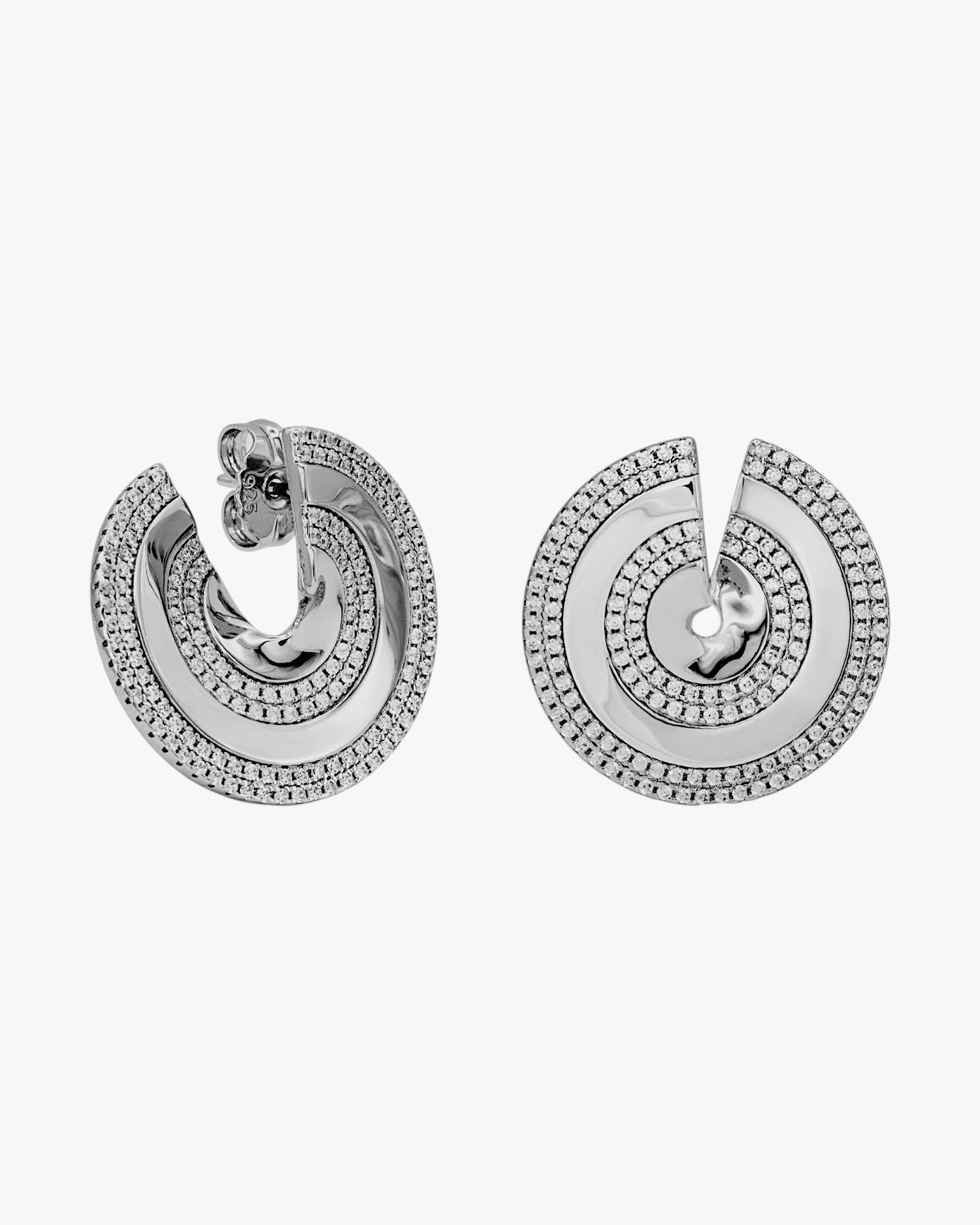 Pendientes de plata circulo abierto con circonitas