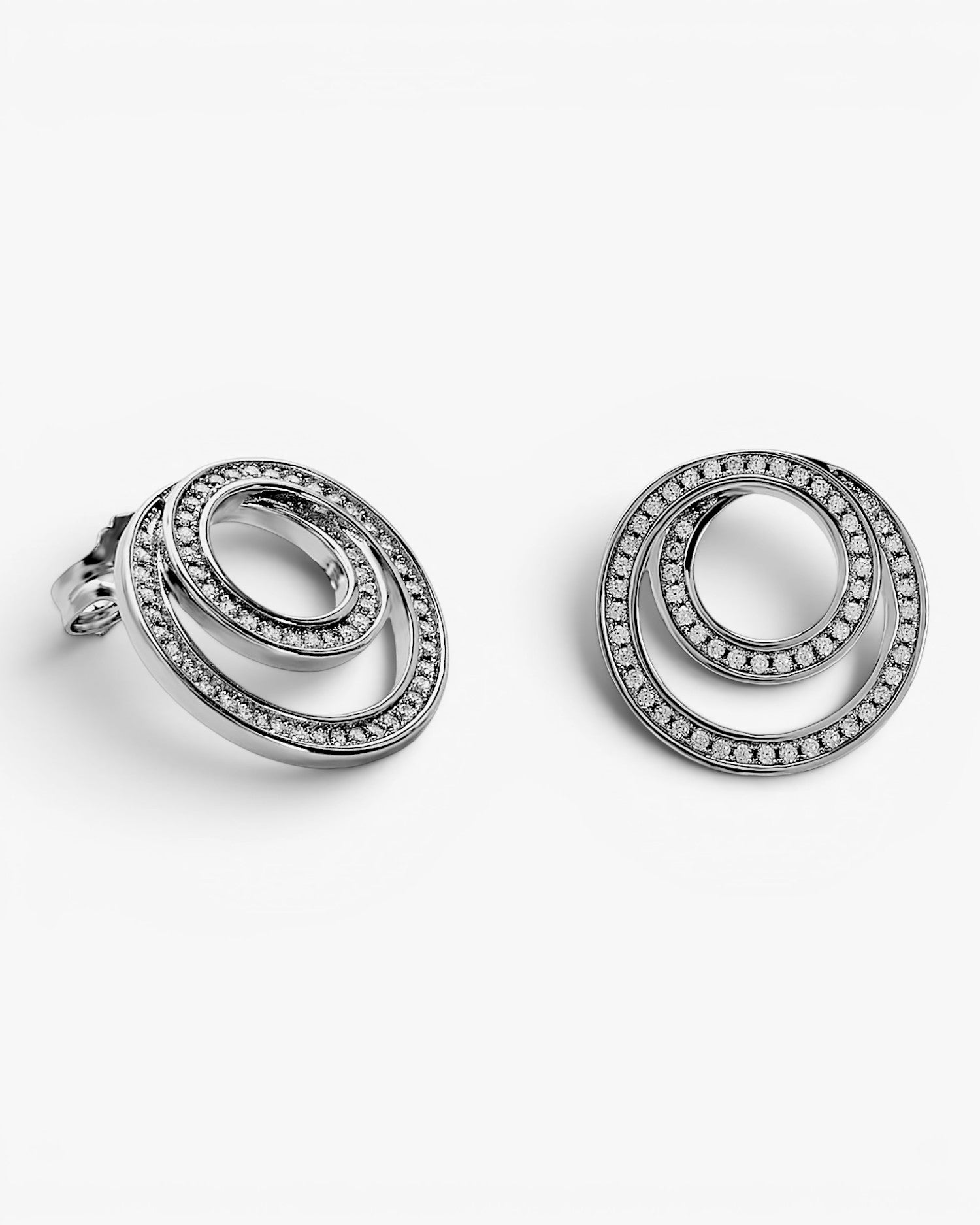 Pendientes de plata con circonitas diseño espiral