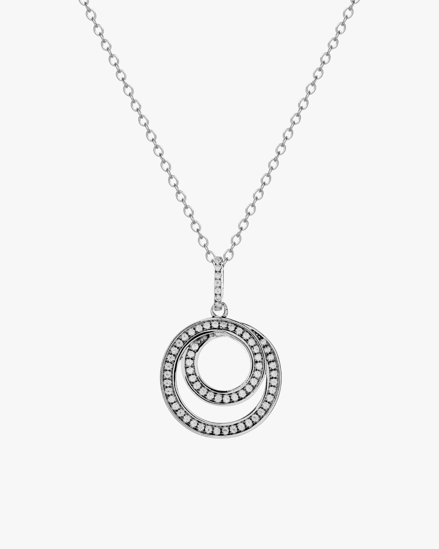 Collar de plata con circonitas diseño espiral