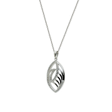 Collar de plata con circonitas inspiracón hoja