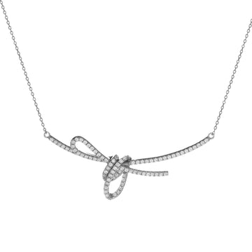 Collar de plata con circonitas en forma de lazada