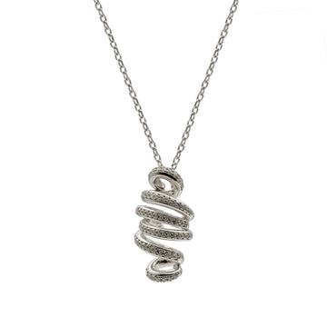 Collar de plata diseño original enredado y circonitas