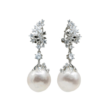 Pendientes perlas de plata estilo barroco diseño vintage