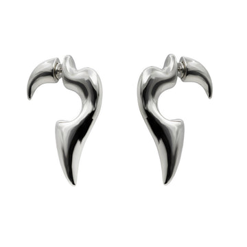 Pendientes esculturales plateados de diseño orgánico moderno