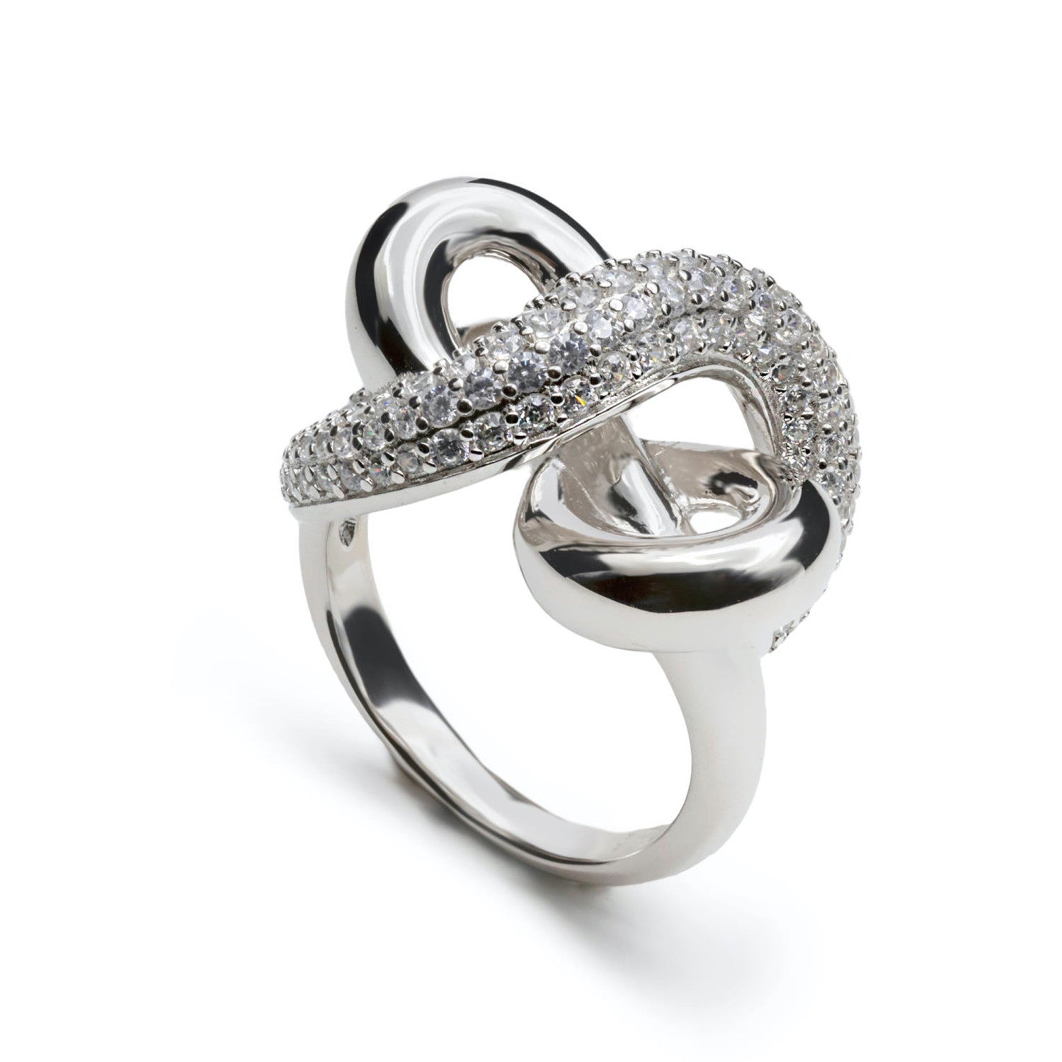 Rings Large silver design intertwined knot